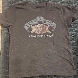 Guns and Roses Sweet Cgild O' Mine Black Graphic Kids T-Shirt